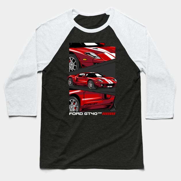 American GT40 Car Baseball T-Shirt by milatees